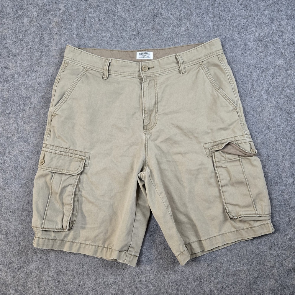 Levi‎ Strauss Cargo Shorts Mens 36 Khaki Tan Multi Pocket Zip Fly Outdoor Casual